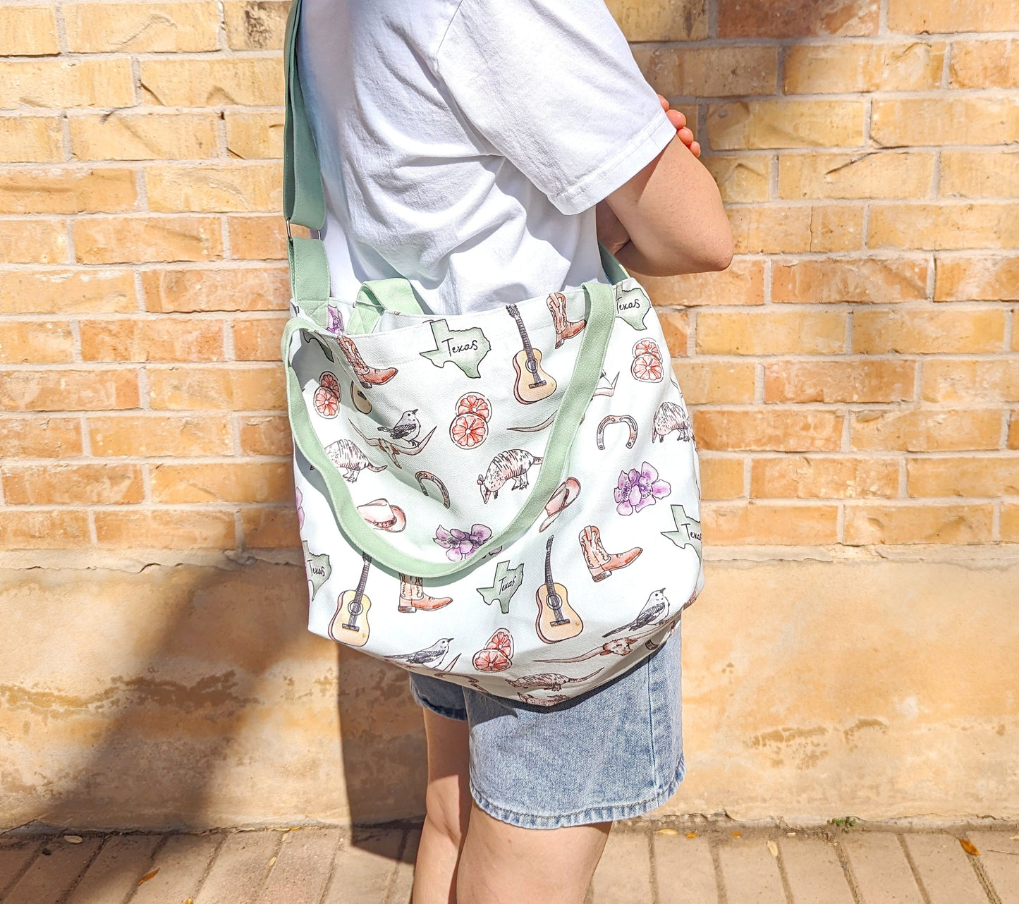 Texas Drawing Cotton Linen Bag