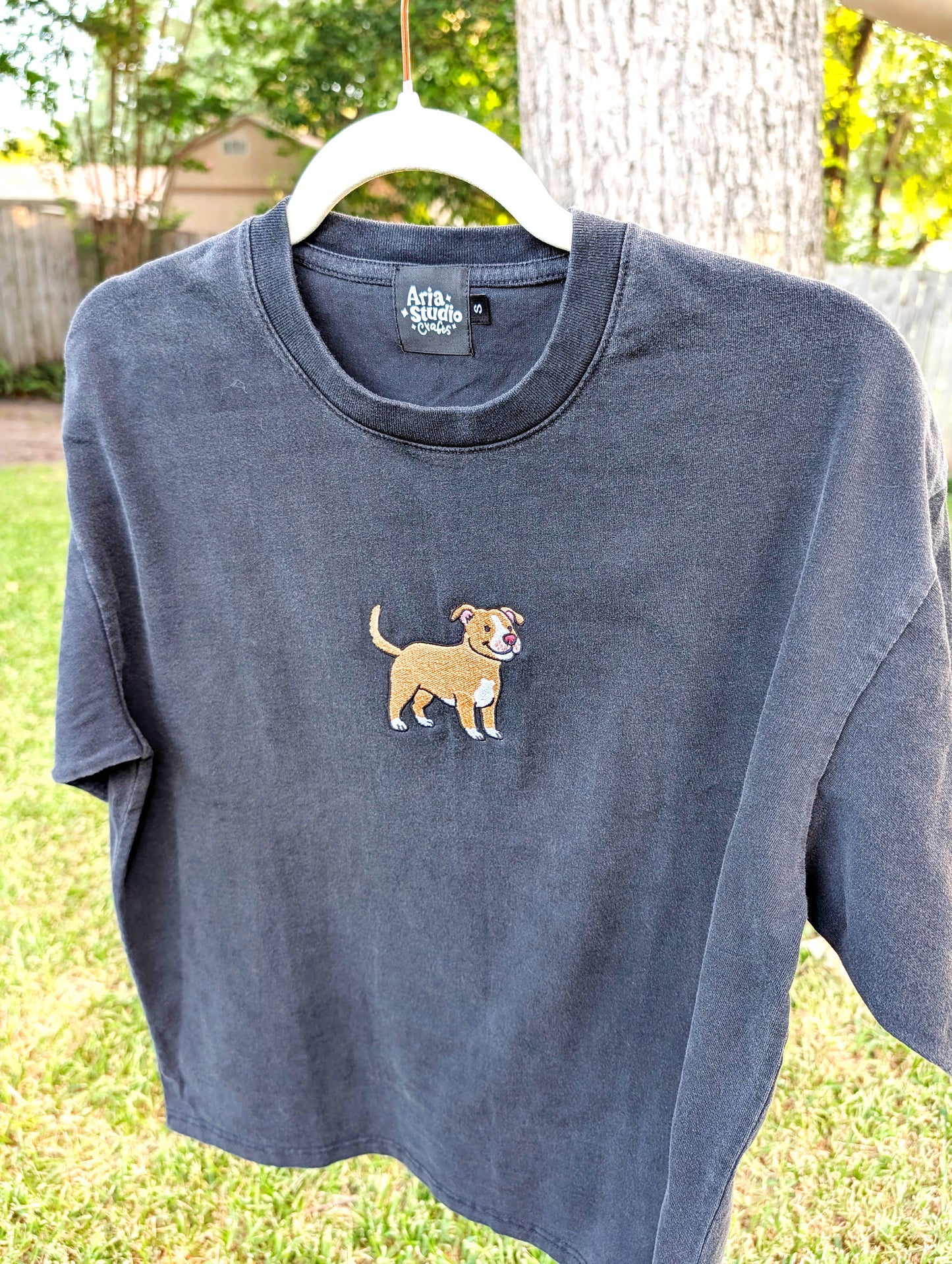 Cute Embroidered Pitbull T-Shirt