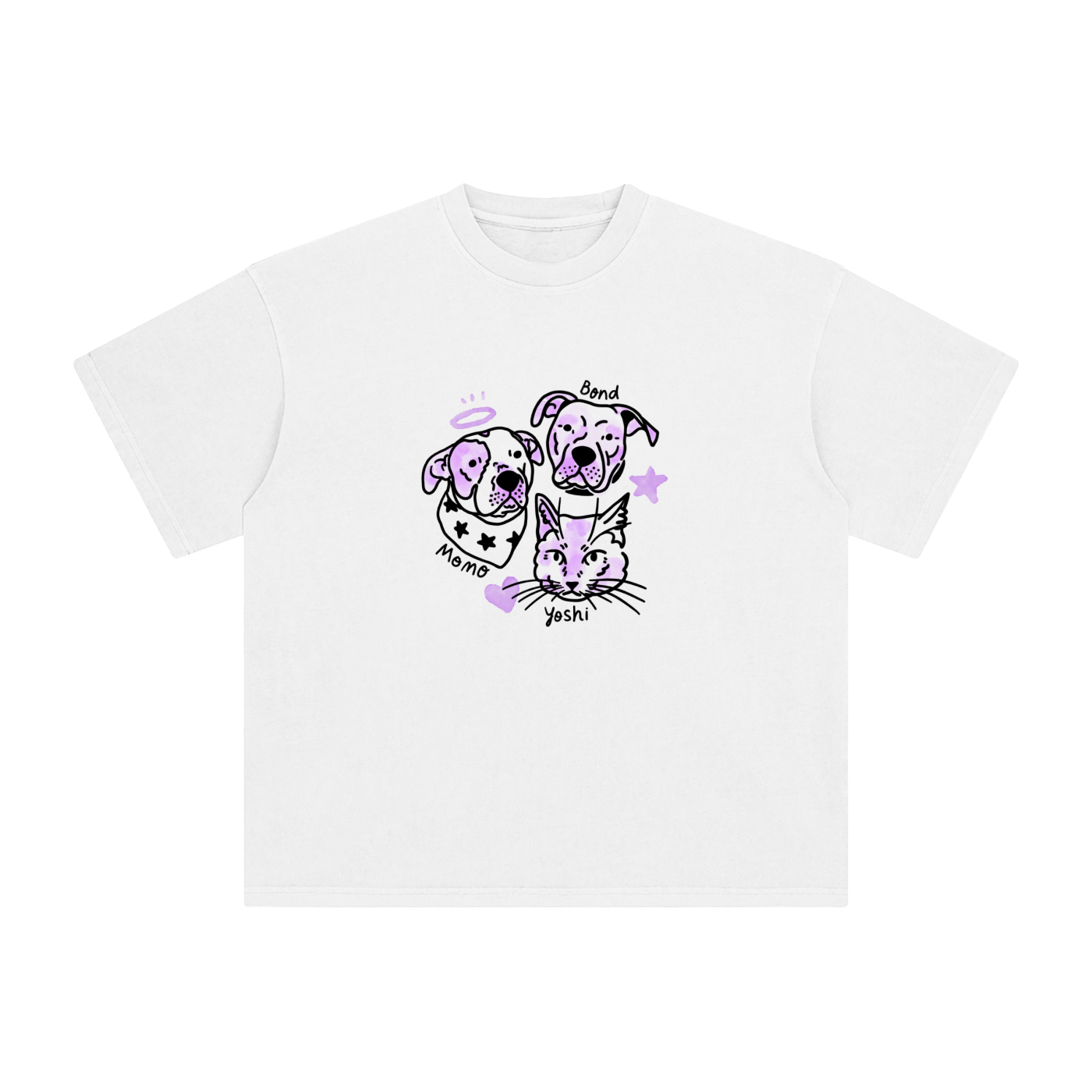 Custom cute pet portrait tee - Traditional tattoo art-inspired