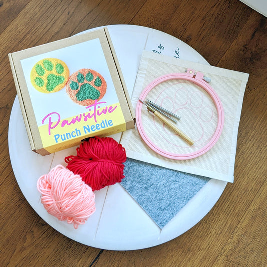 Paw coaster DIY_Digital_ Punch needle kit