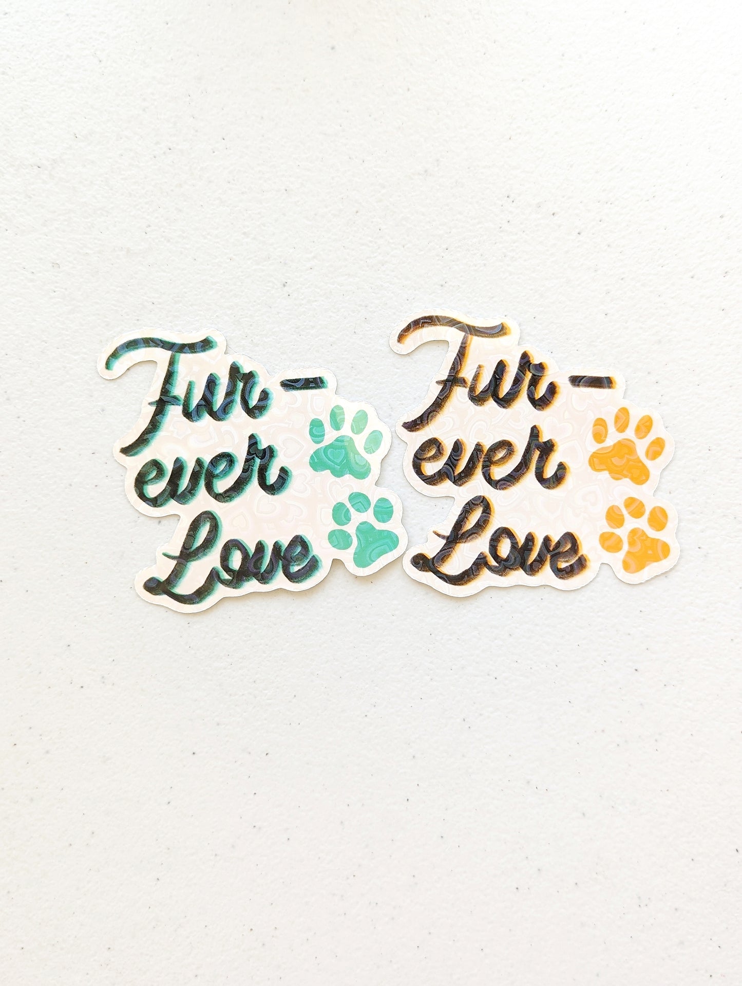 Holographic heat style Furever Love Pet Sticker