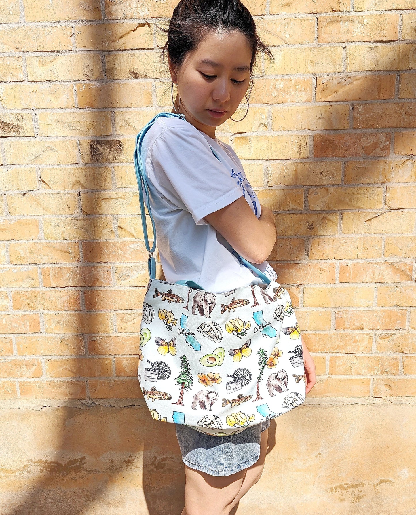 California Drawing Cotton Linen Bag