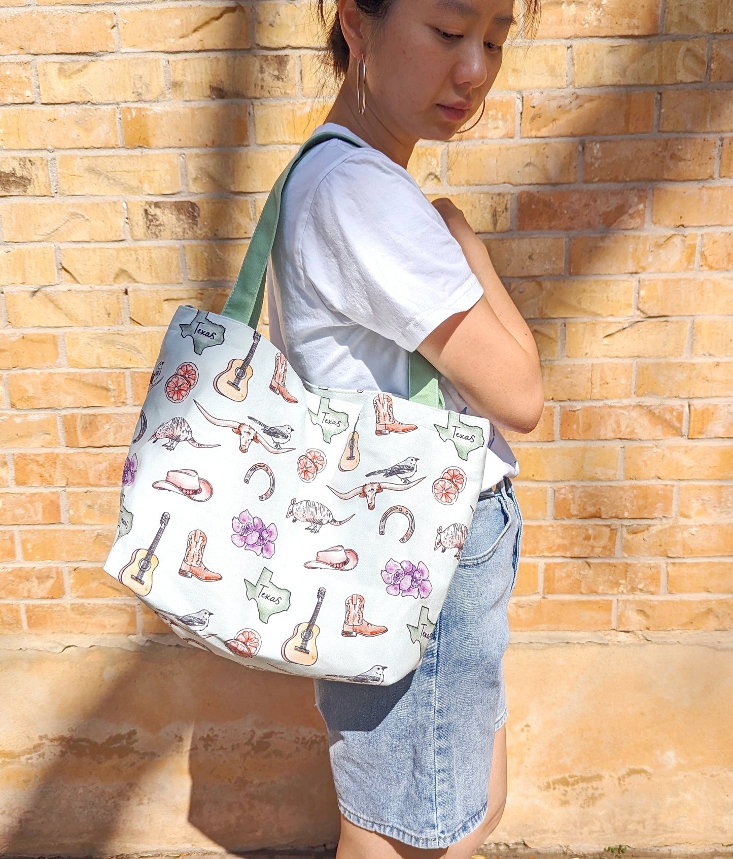 Texas Drawing Cotton Linen Bag