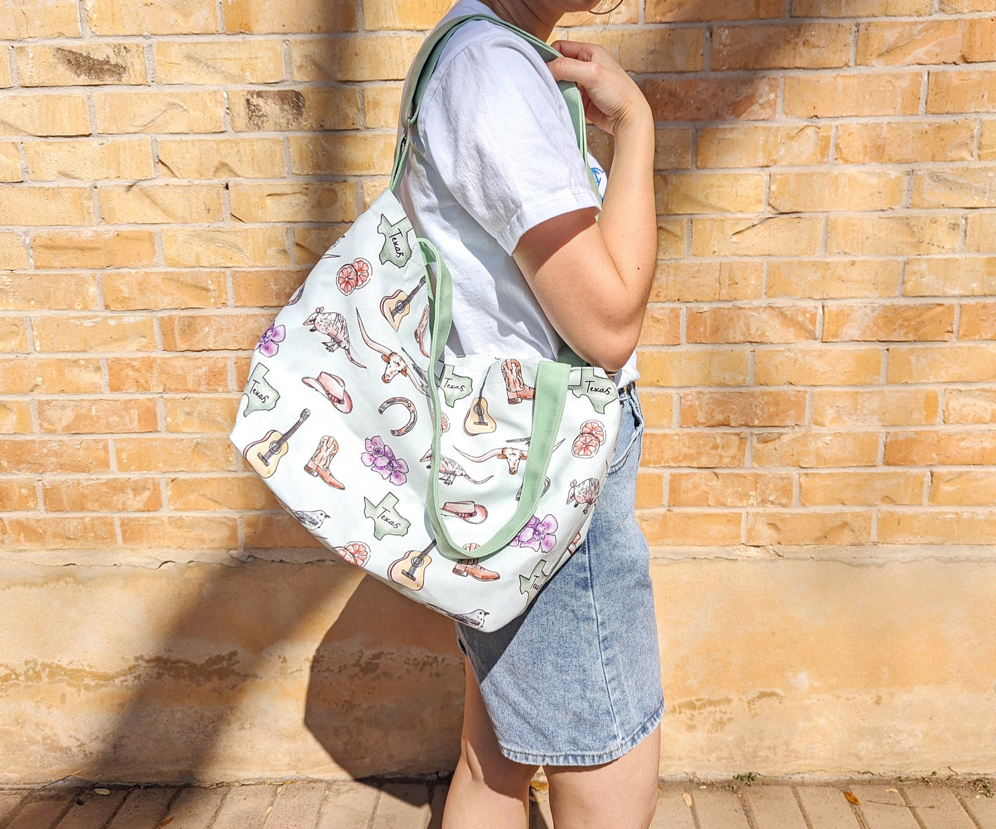 Texas Drawing Cotton Linen Bag
