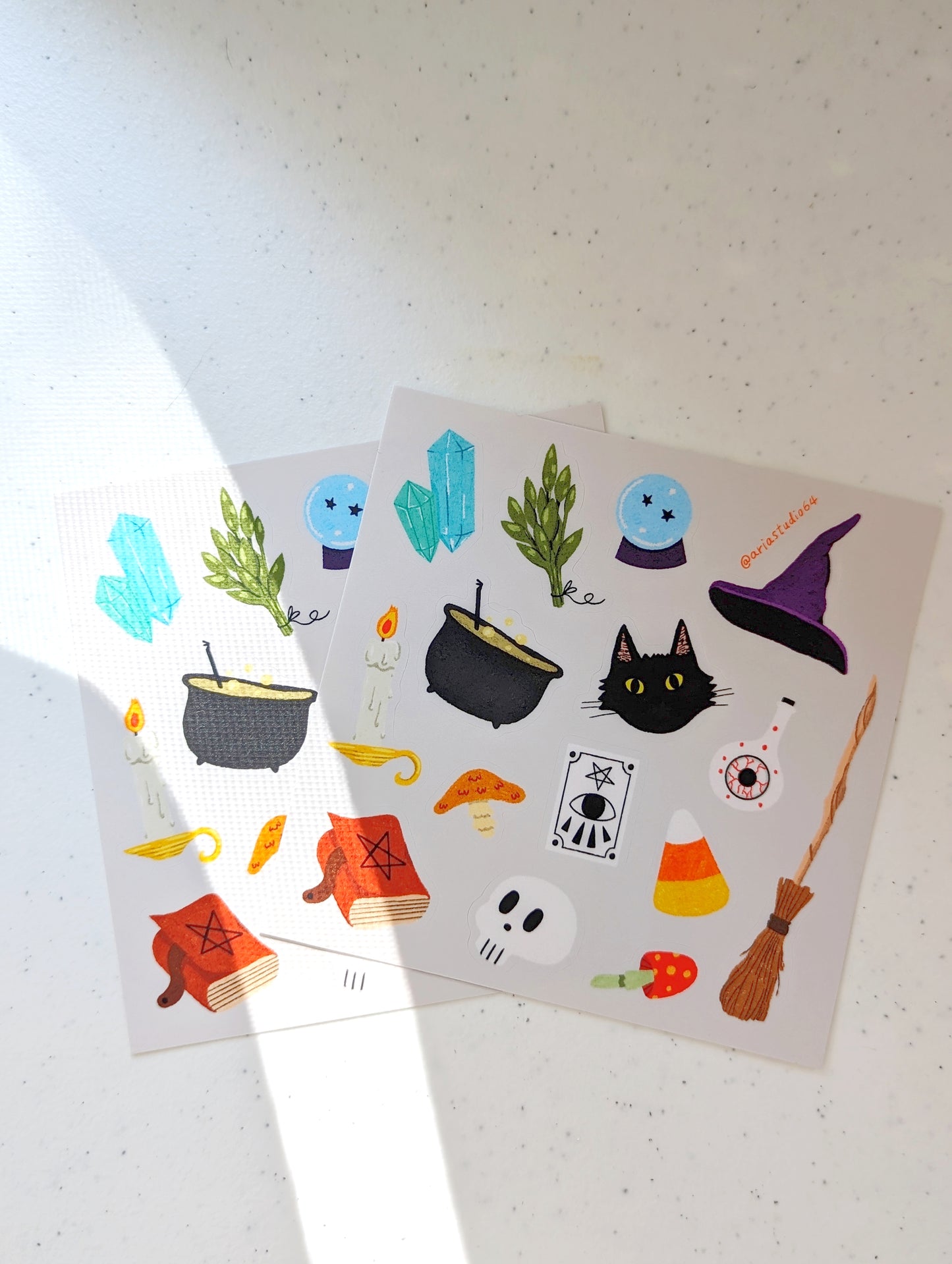 Witch Craft Sticker Sheet with Halloween Themed