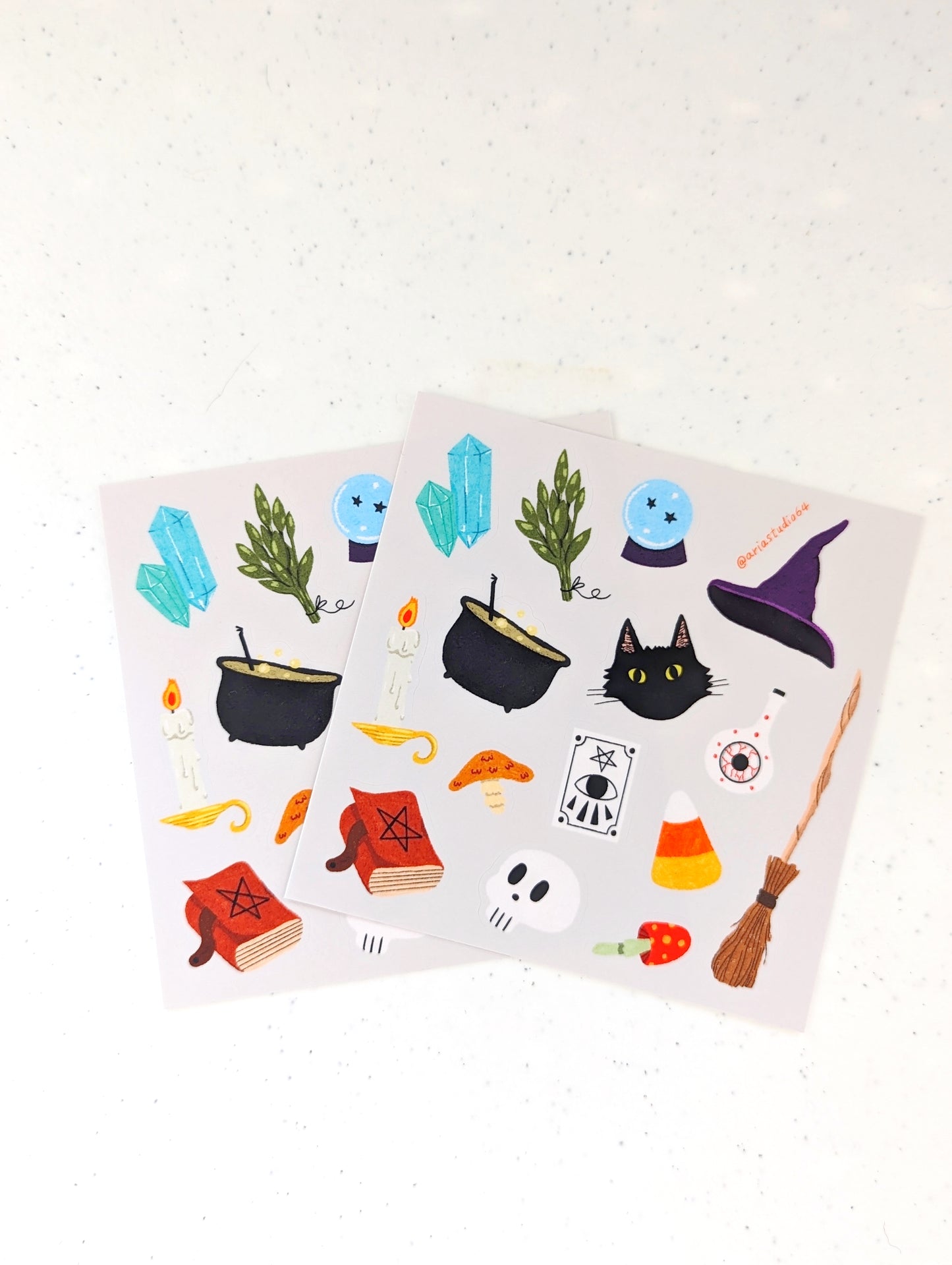 Witch Craft Sticker Sheet with Halloween Themed