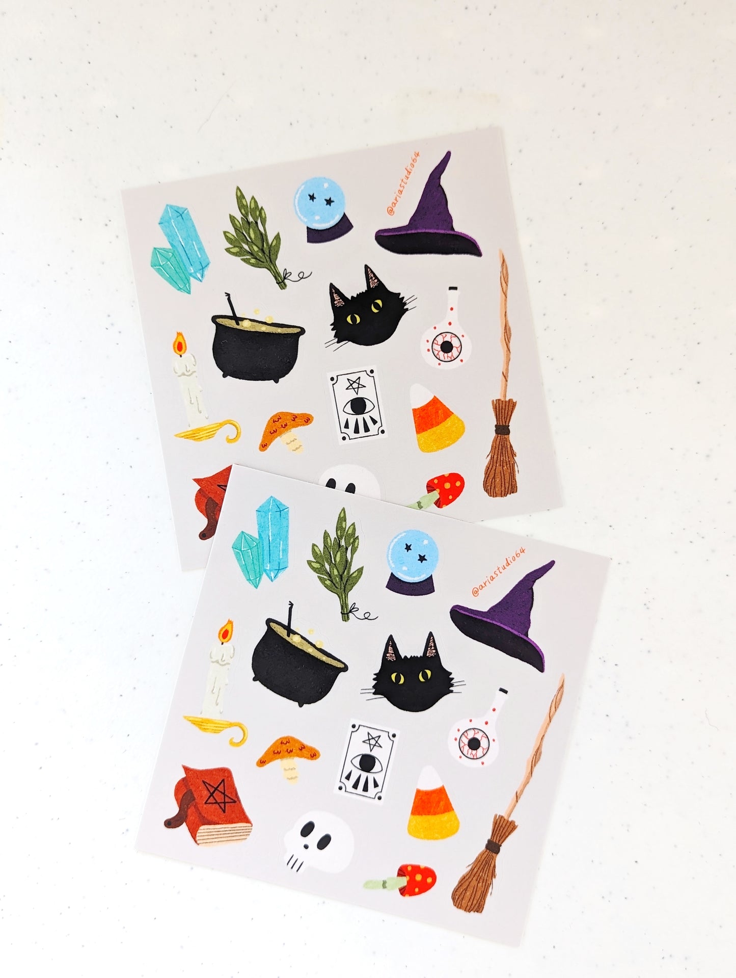 Witch Craft Sticker Sheet with Halloween Themed