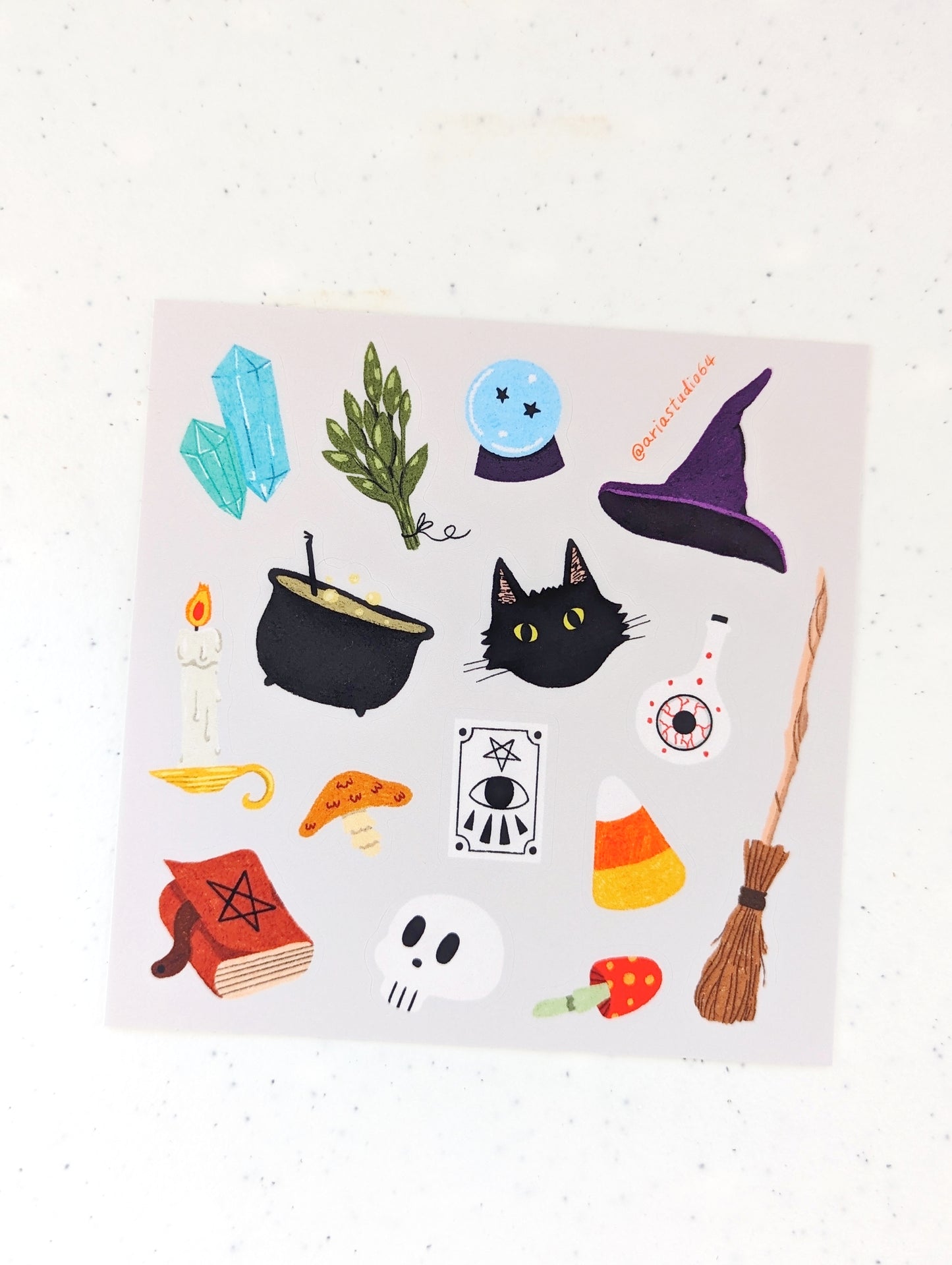 Witch Craft Sticker Sheet with Halloween Themed
