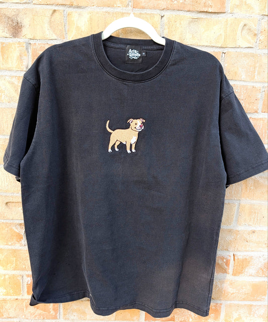 Cute Embroidered Pitbull T-Shirt