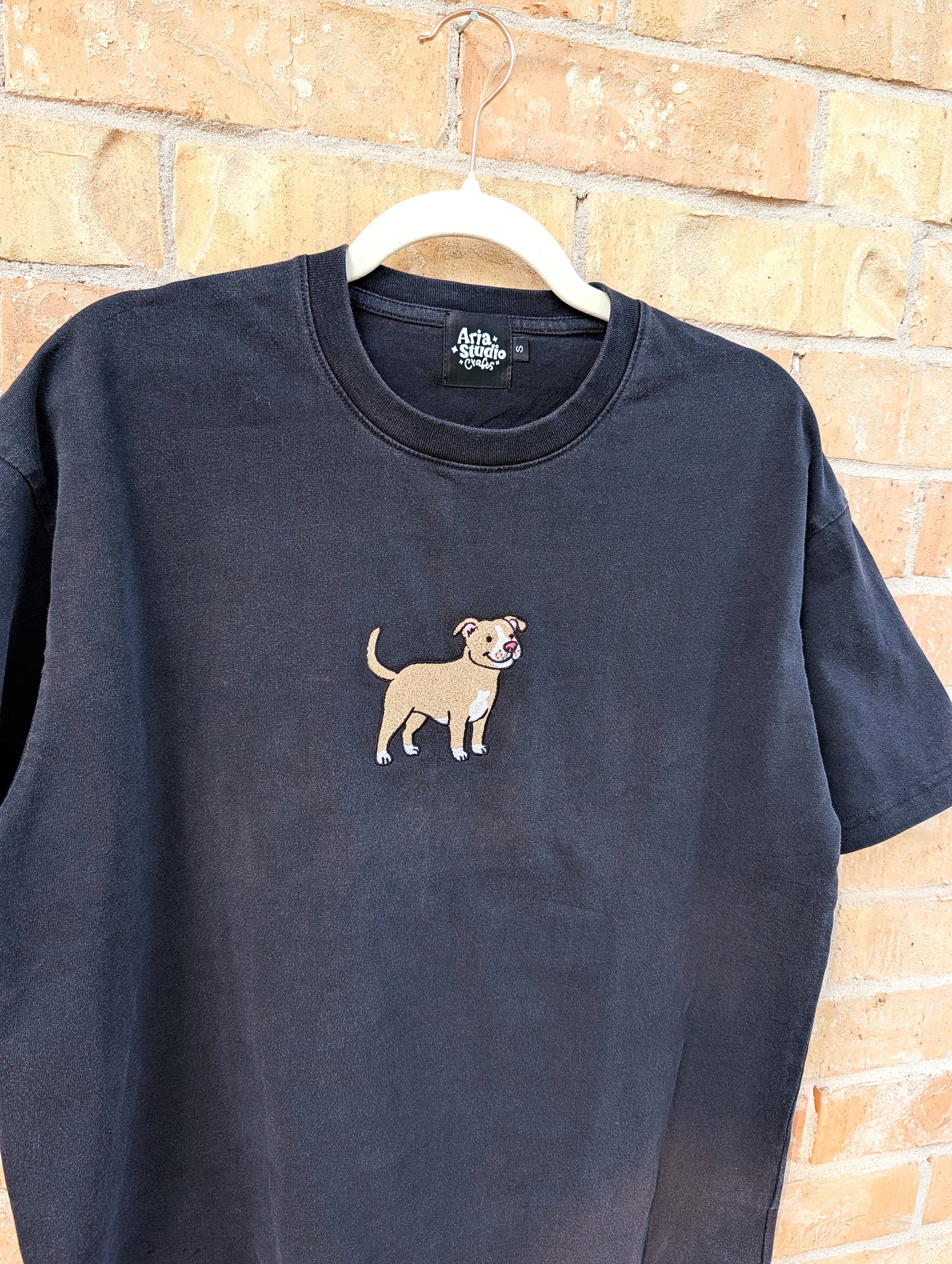 Cute Embroidered Pitbull T-Shirt