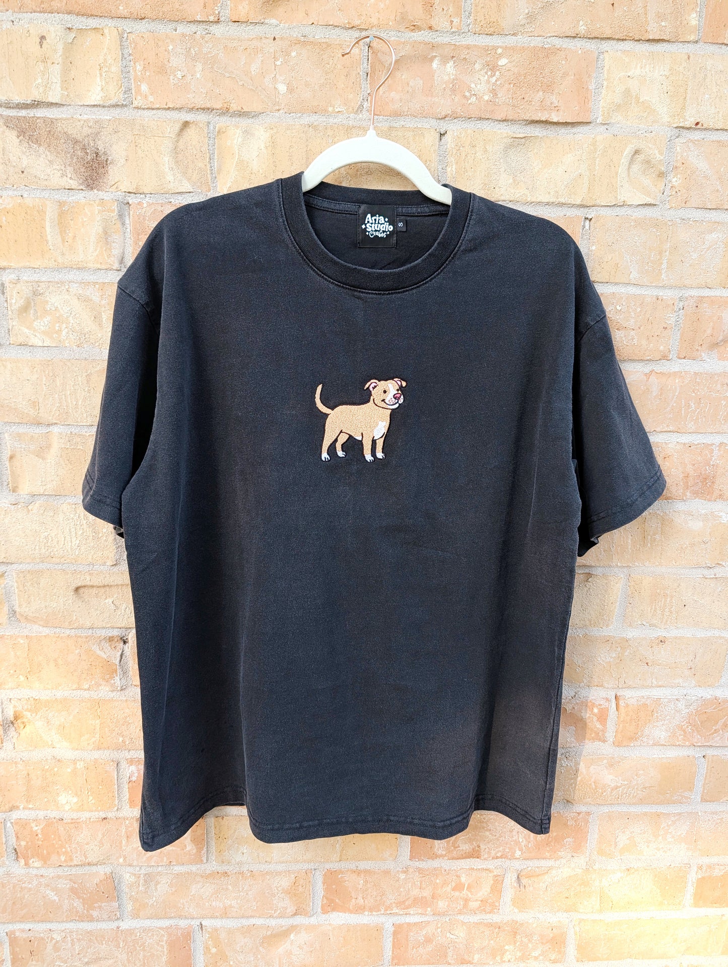 Cute Embroidered Pitbull T-Shirt