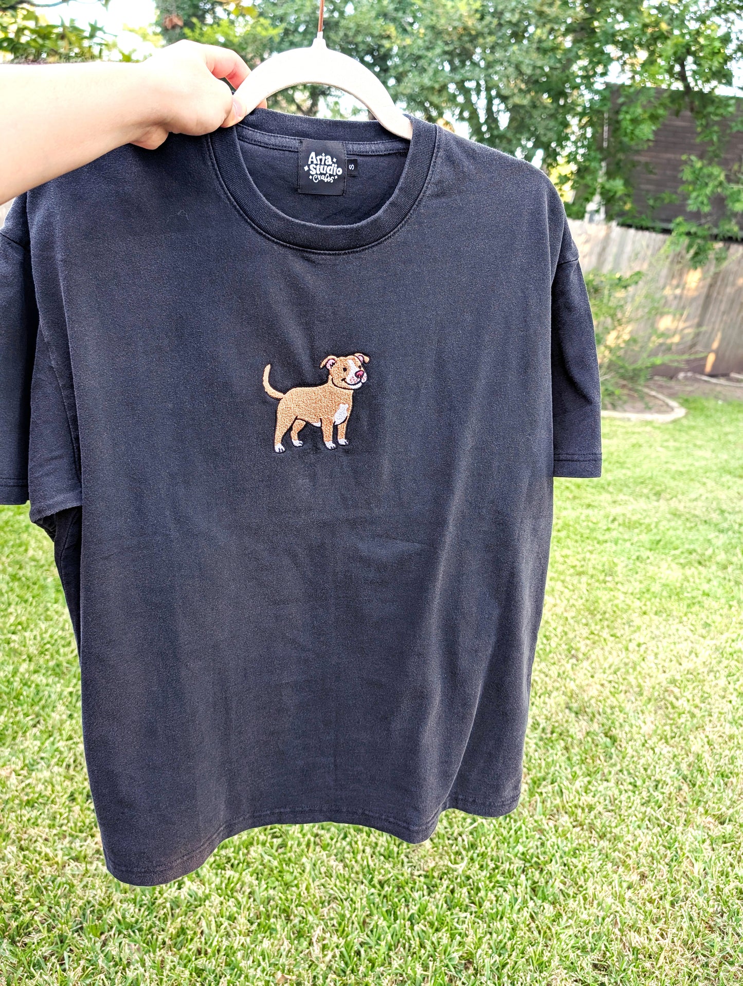 Cute Embroidered Pitbull T-Shirt