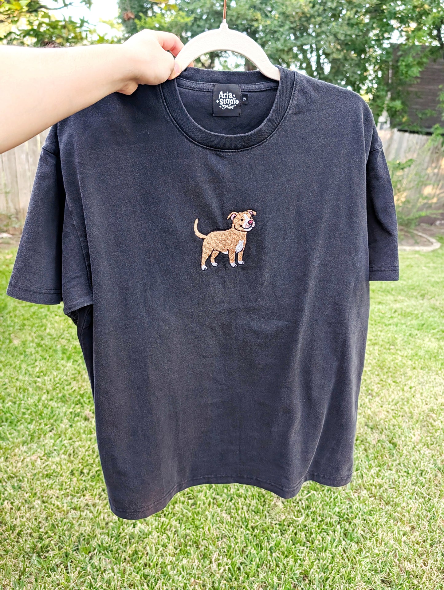 Cute Embroidered Pitbull T-Shirt