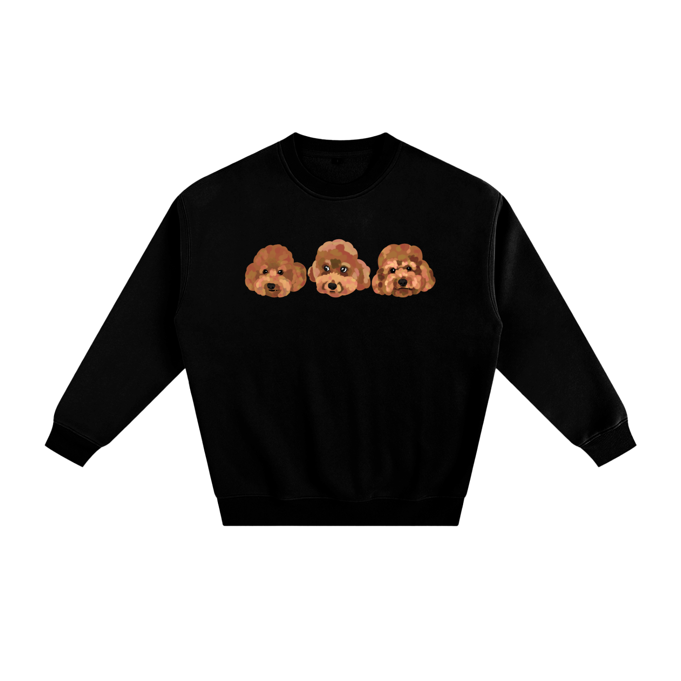 Custom Pet Portrait Winter Sweatshirt and Long Sleeve T-Shirt