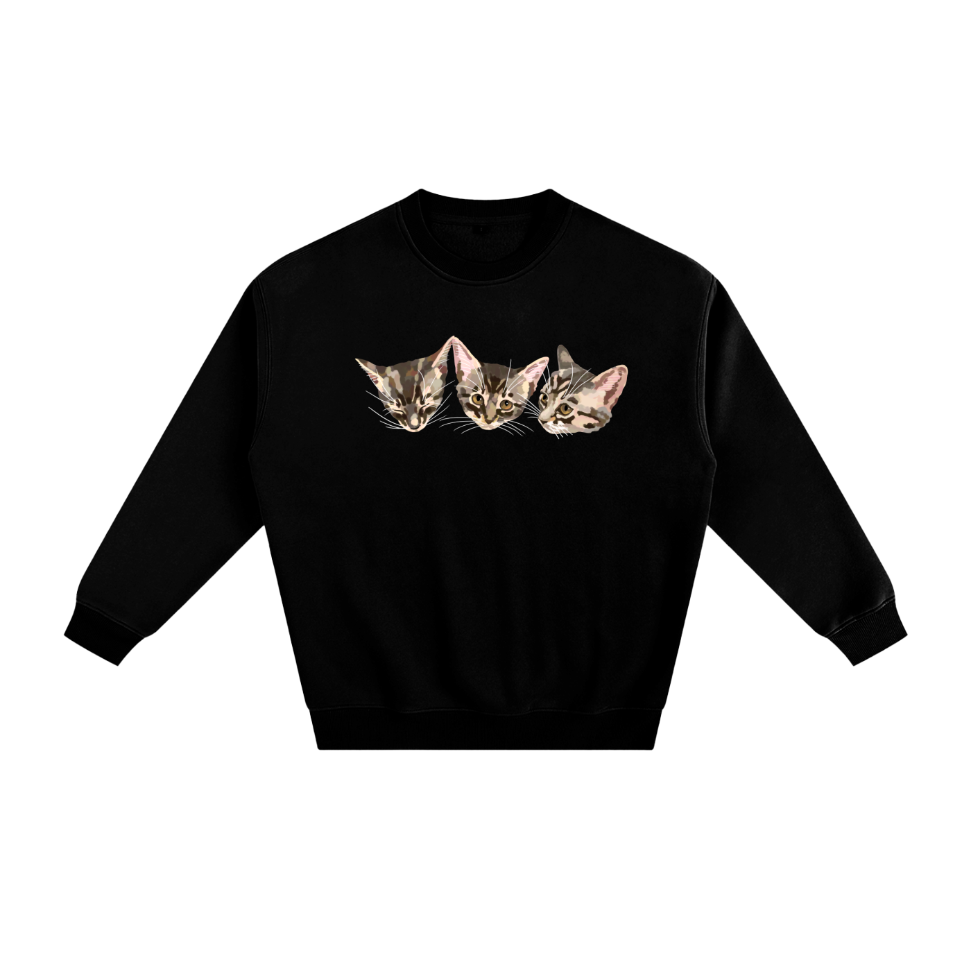 Custom Pet Portrait Winter Sweatshirt and Long Sleeve T-Shirt