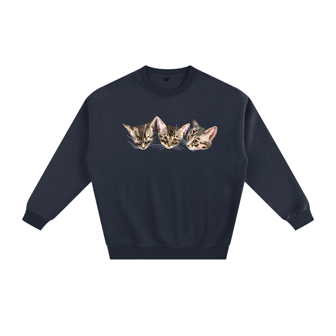 Custom Pet Portrait Winter Sweatshirt and Long Sleeve T-Shirt