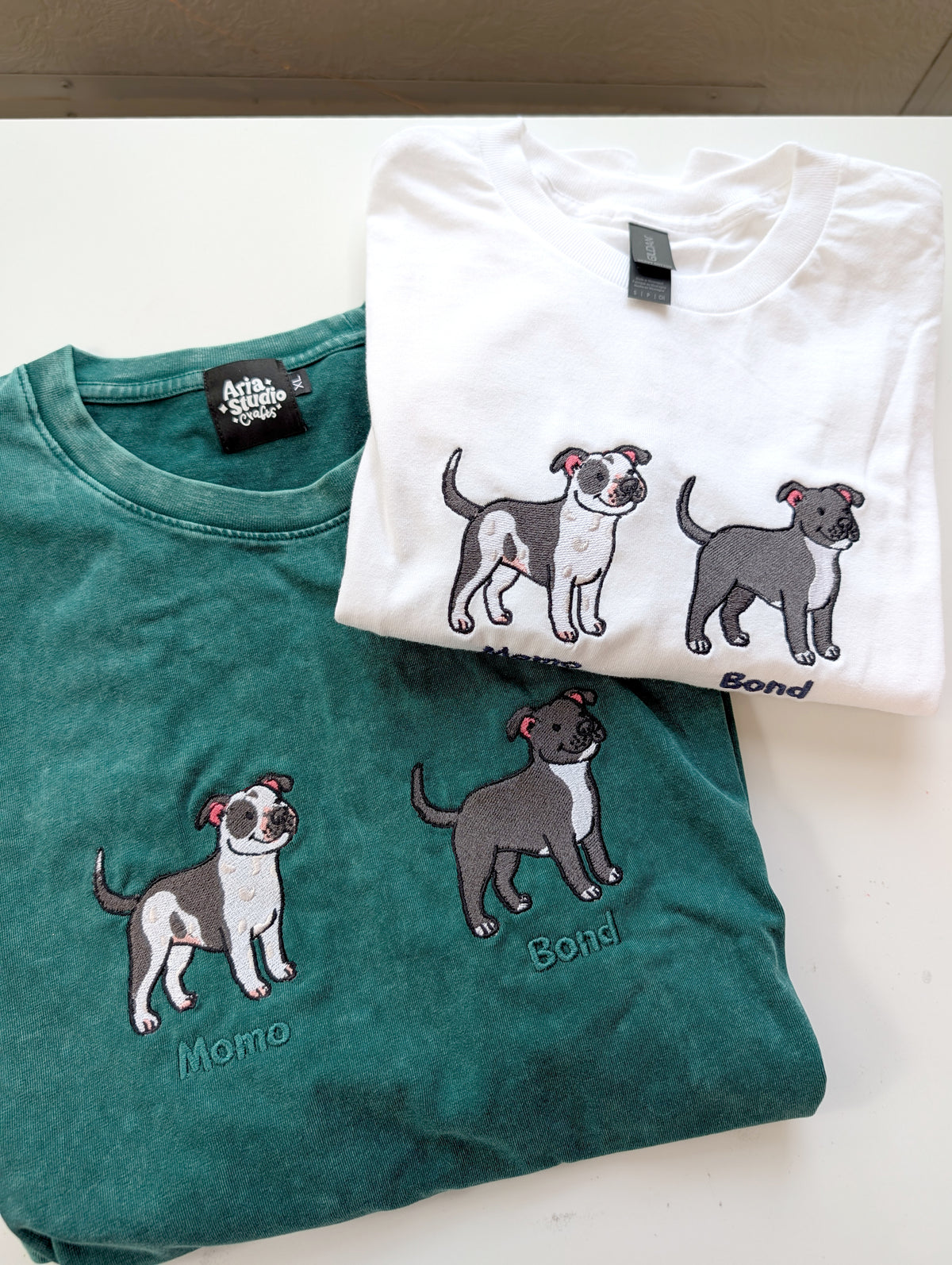 Cute Embroidered Pitbull T-Shirt