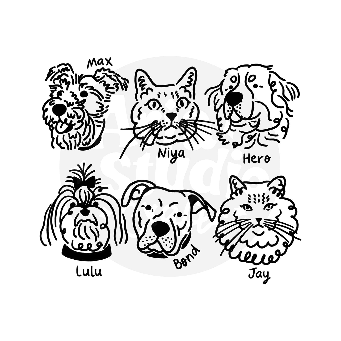 Custom cute pet portrait tee - Traditional tattoo art-inspired