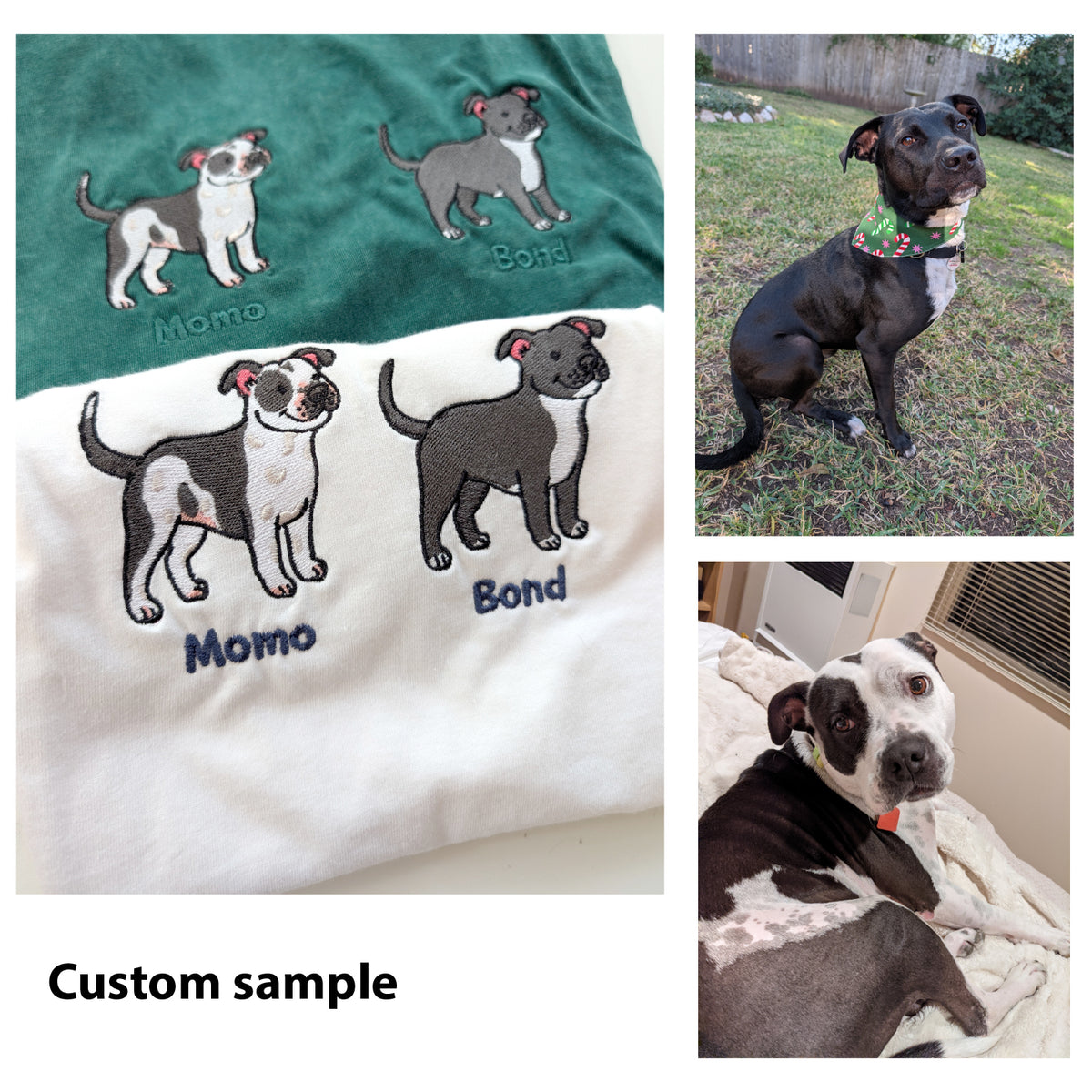Cute Embroidered Pitbull T-Shirt