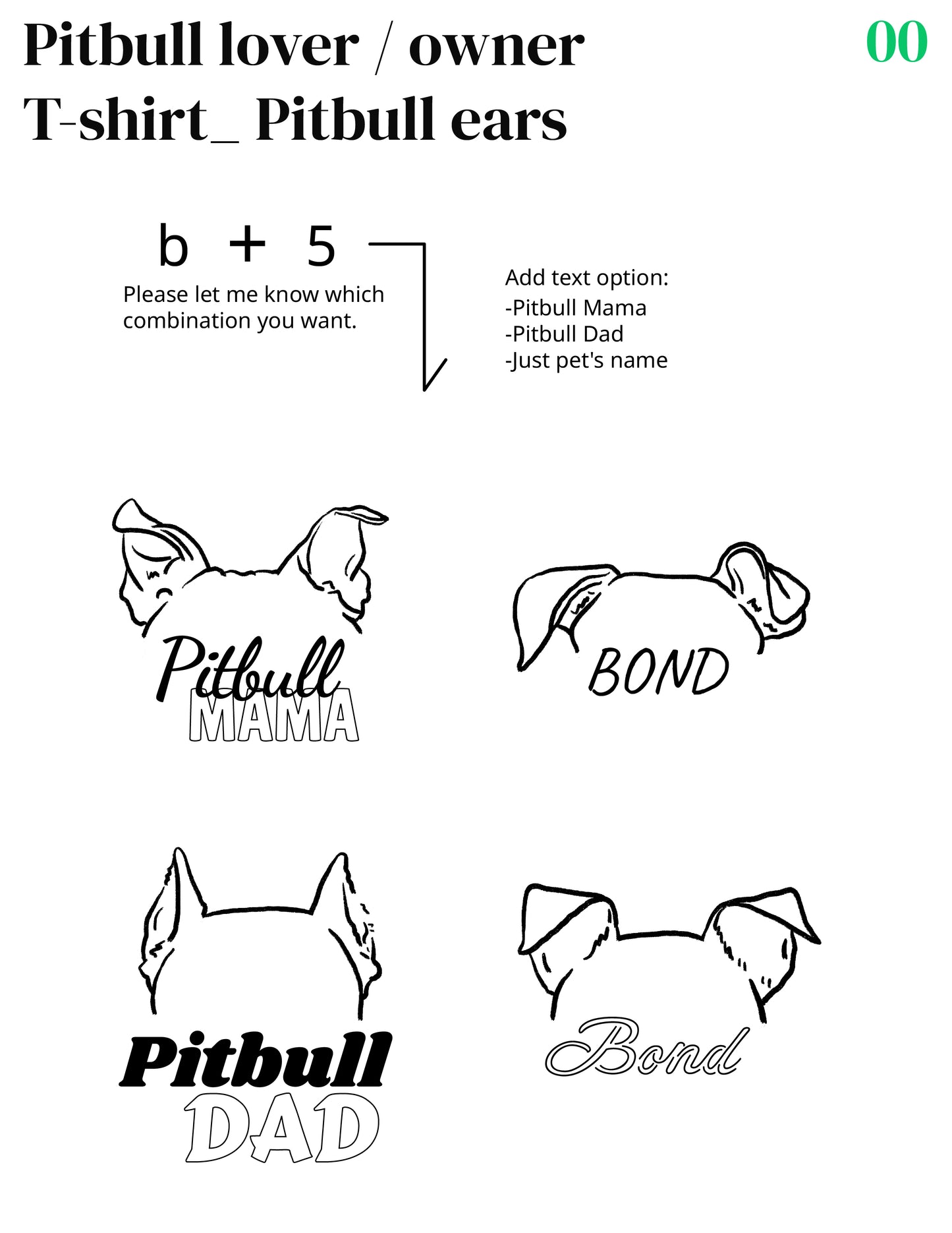 Customizable Pitbull Ears Design