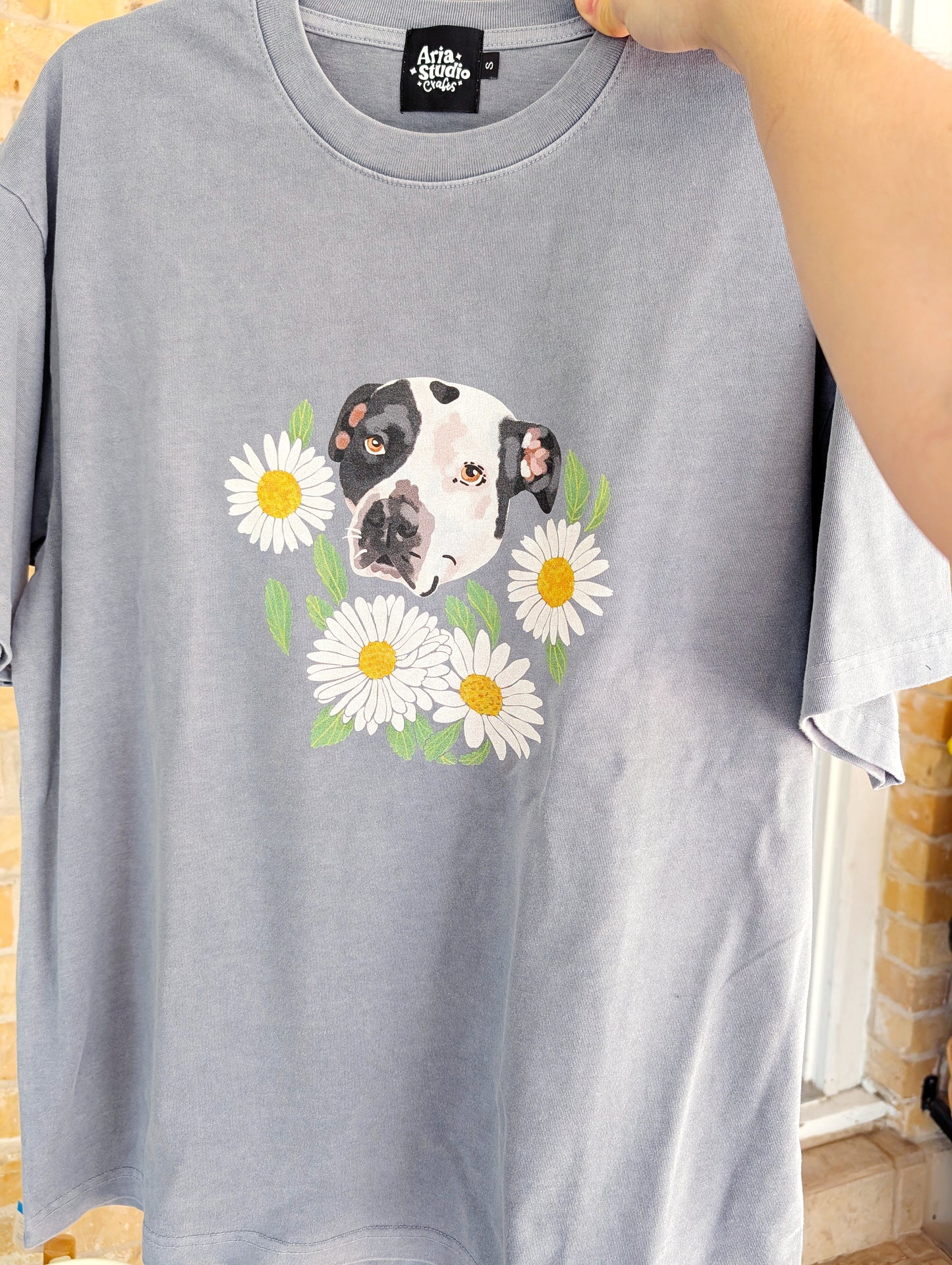 Custom pet portrait Summer florals T- shirt