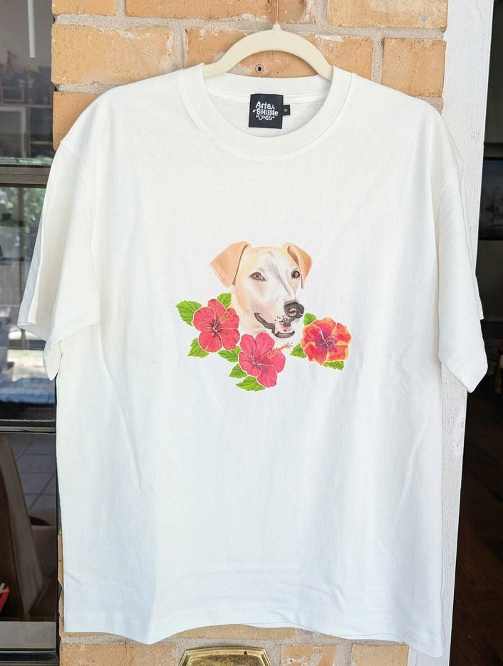 Custom pet portrait Summer florals T- shirt