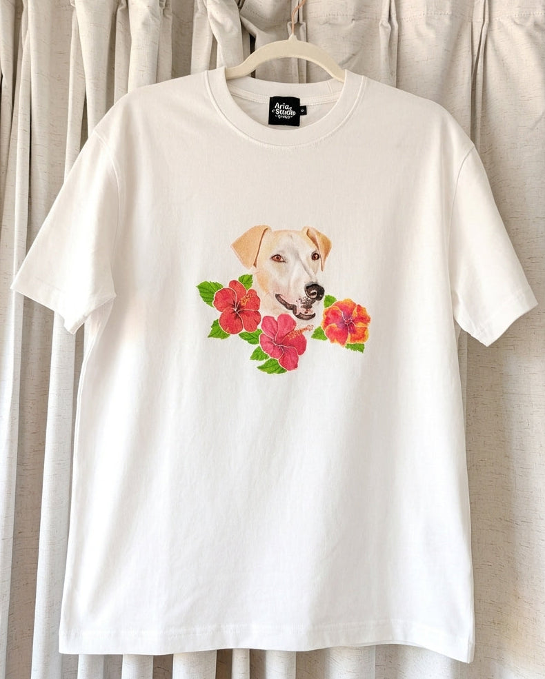 Custom pet portrait Summer florals T- shirt