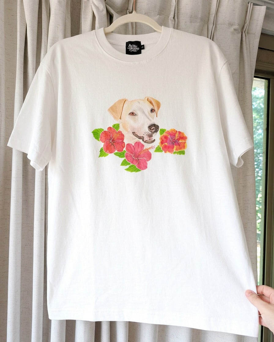 Custom pet portrait Summer florals T- shirt