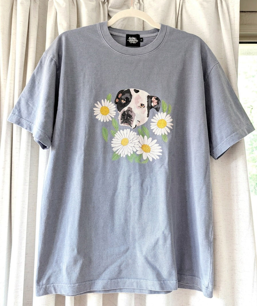 Custom pet portrait Summer florals T- shirt