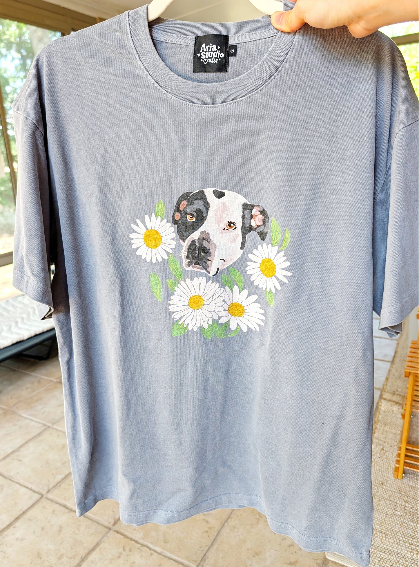 Custom pet portrait Summer florals T- shirt