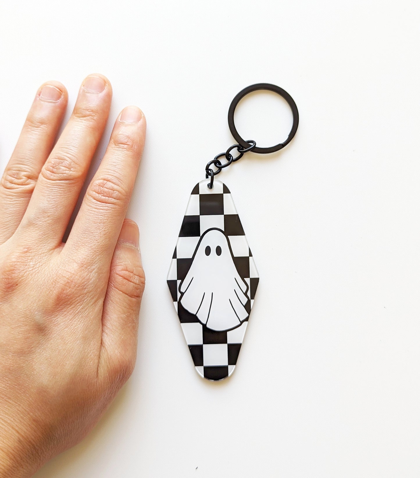 Halloween Plaid Paws Acrylic Keychain