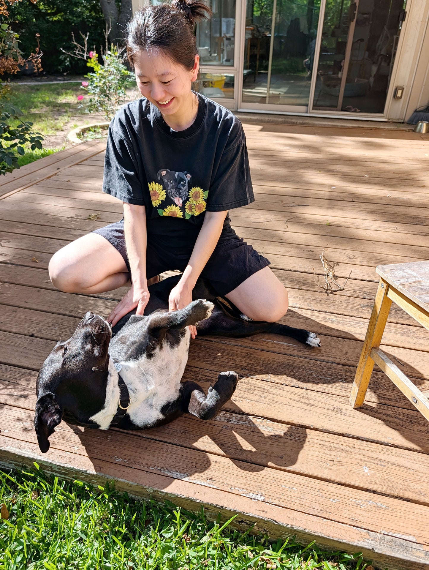 Custom pet portrait Summer florals T- shirt