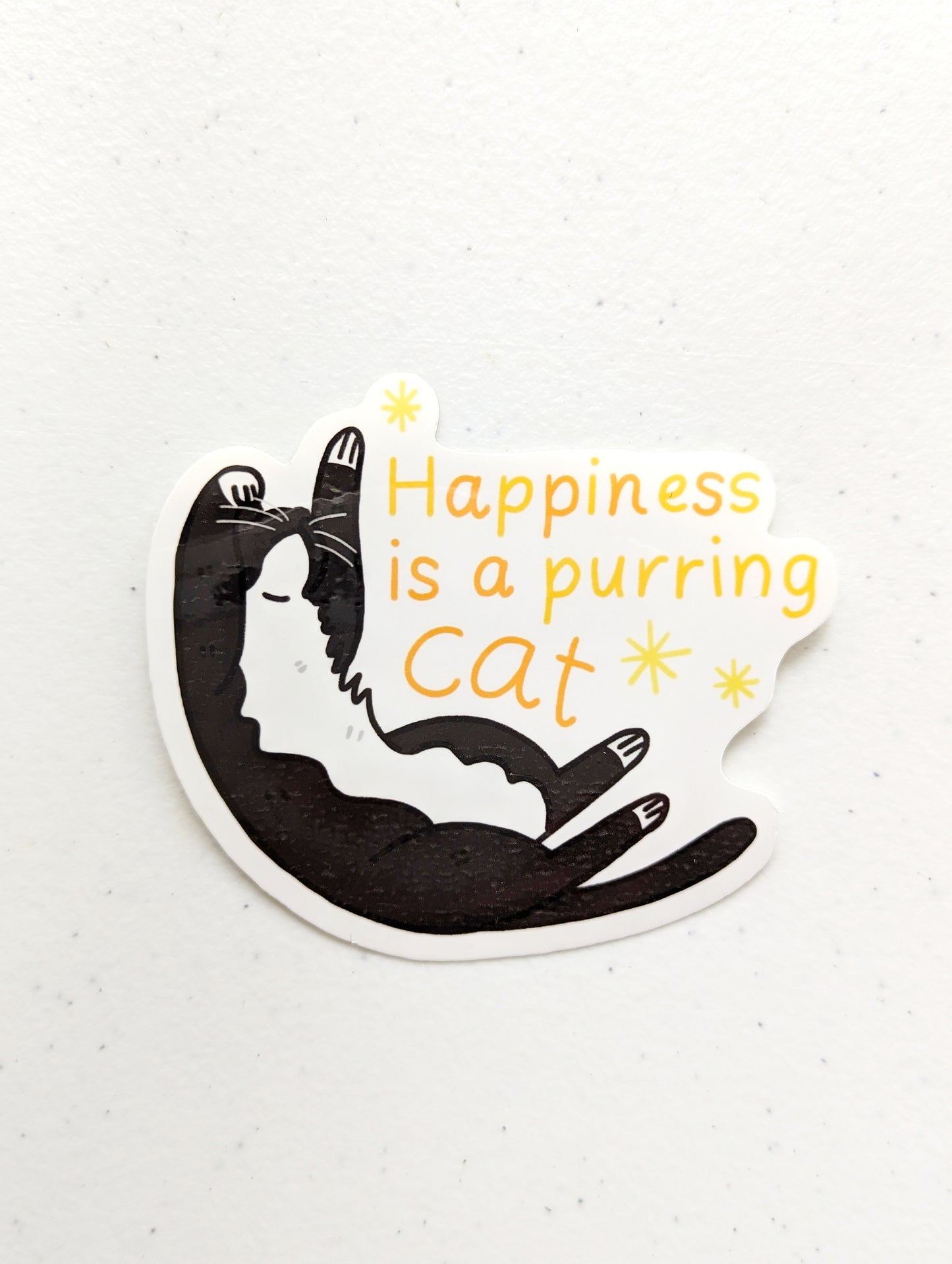 Happiness is a Purring Cat Sticker