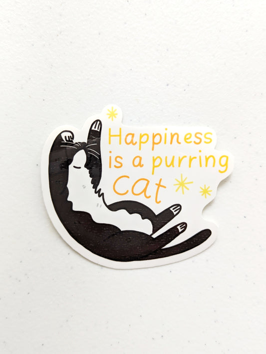 Happiness is a Purring Cat Sticker