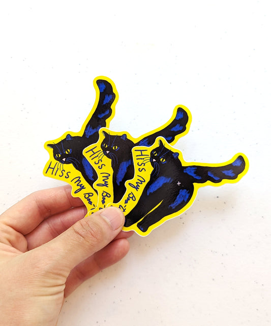 Black Cat Sticker – Hiss My Boo-tay Funny Halloween Sticker