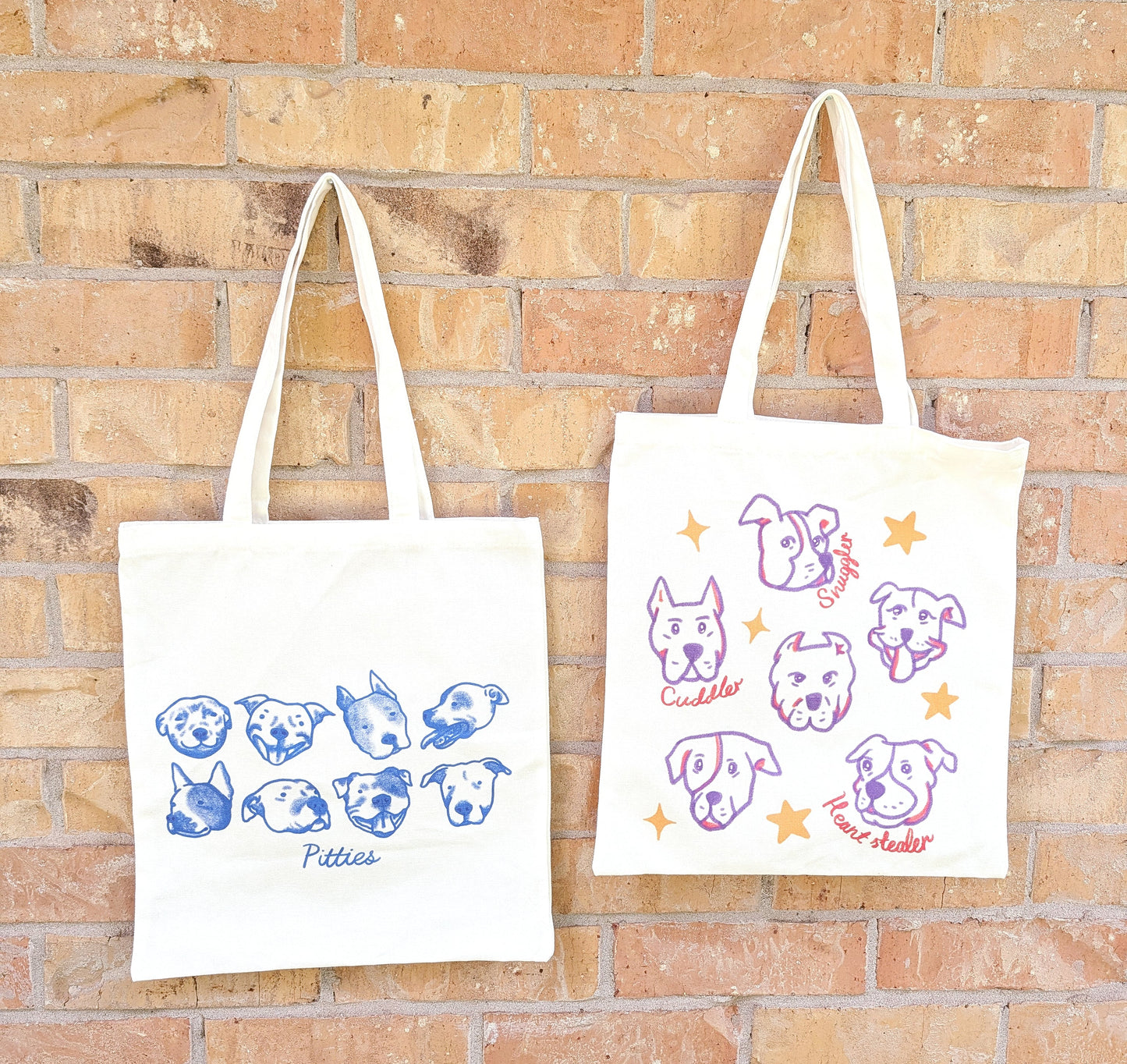 Retro-inspired Pitbull Tote Bag