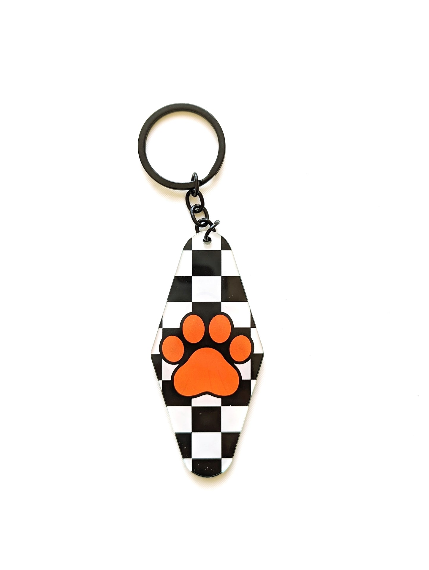 Halloween Plaid Paws Acrylic Keychain