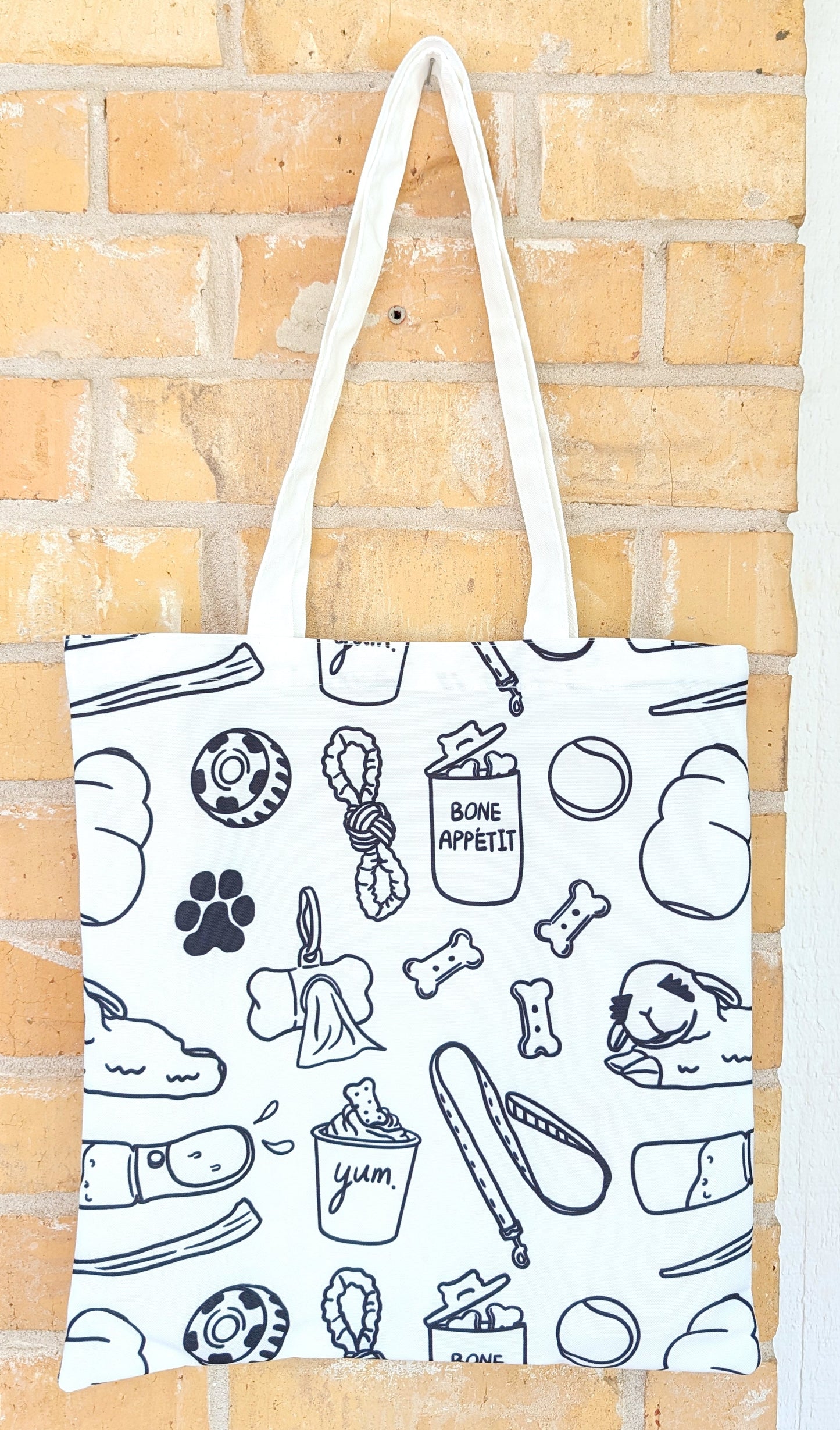 Pet Lover Pattern Tote Bag – Illustrated Dog & Cat Everyday Essentials