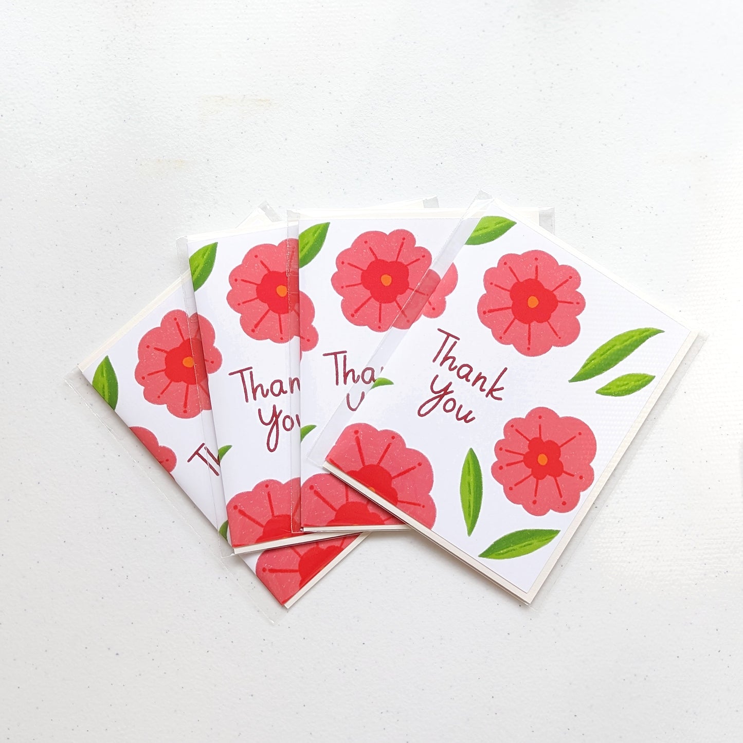 Flower Pattern Thank You Card