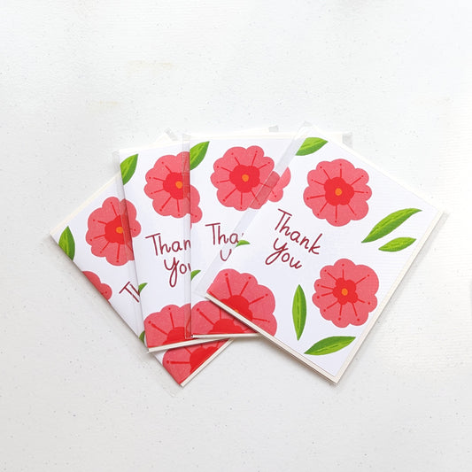 Flower Pattern Thank You Card