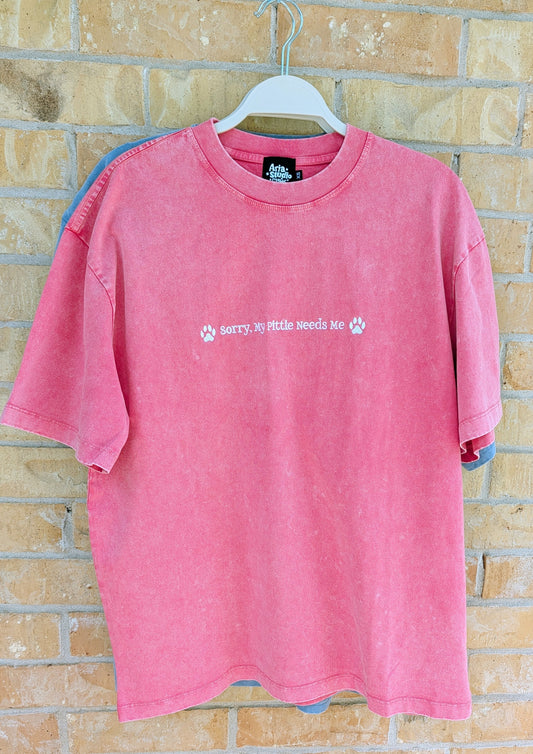" Sorry, My Pittie Needs Me " Embroidery T-shirt