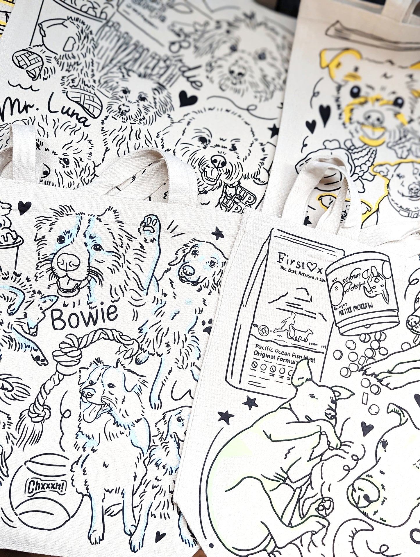 Custom Pet Tote Bag – Hand-Drawn Pet Illustration