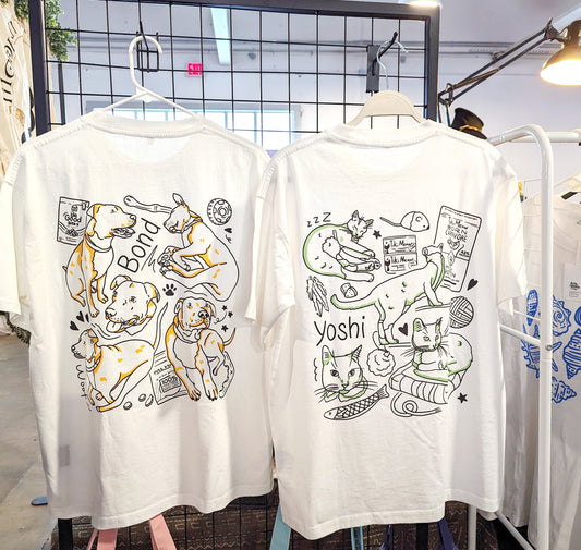 Custom Pet T-Shirt – Hand-Drawn Pet Illustration on Premium Tee