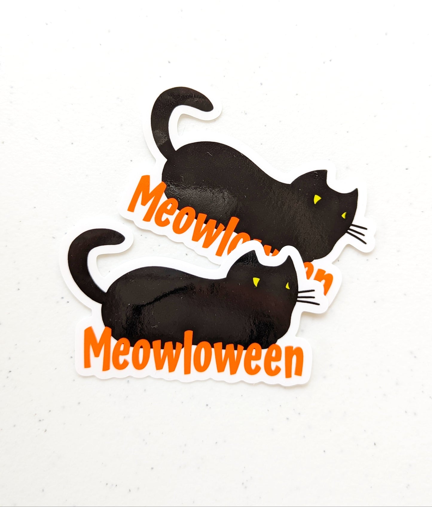 Black Cat “Meowloween” Sticker – Cute Halloween Cat Sticker