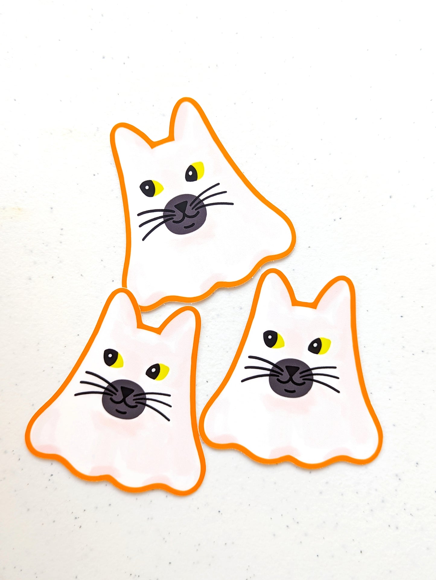 Cute Ghost Cat Sticker – Spooky Halloween Sticker