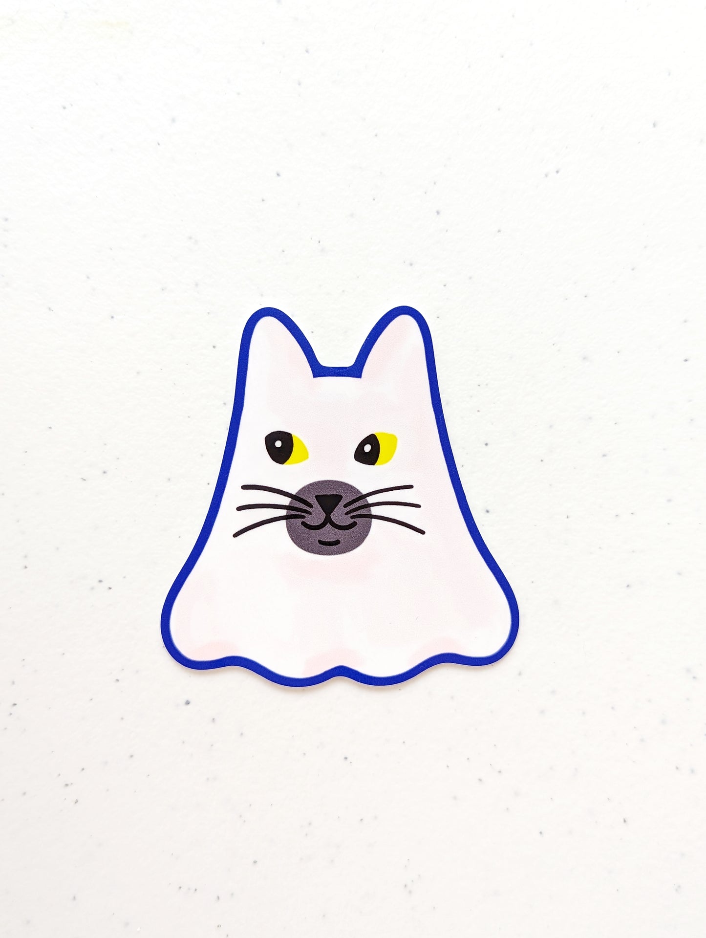Cute Ghost Cat Sticker – Spooky Halloween Sticker