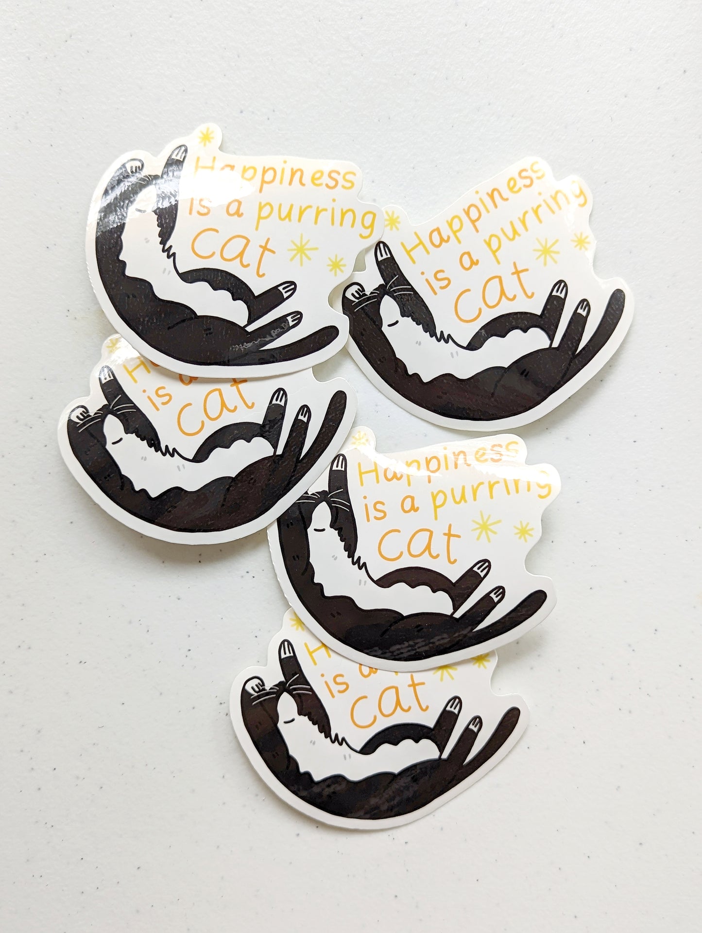 Happiness is a Purring Cat Sticker