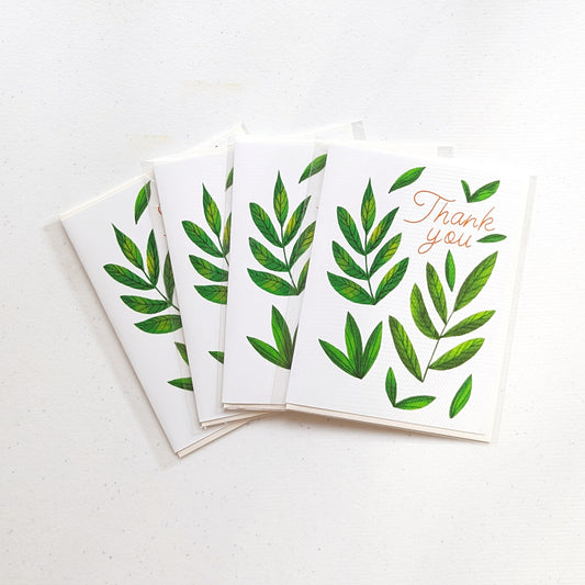 Leaf Thank You Card – Minimal Botanical Greeting Card