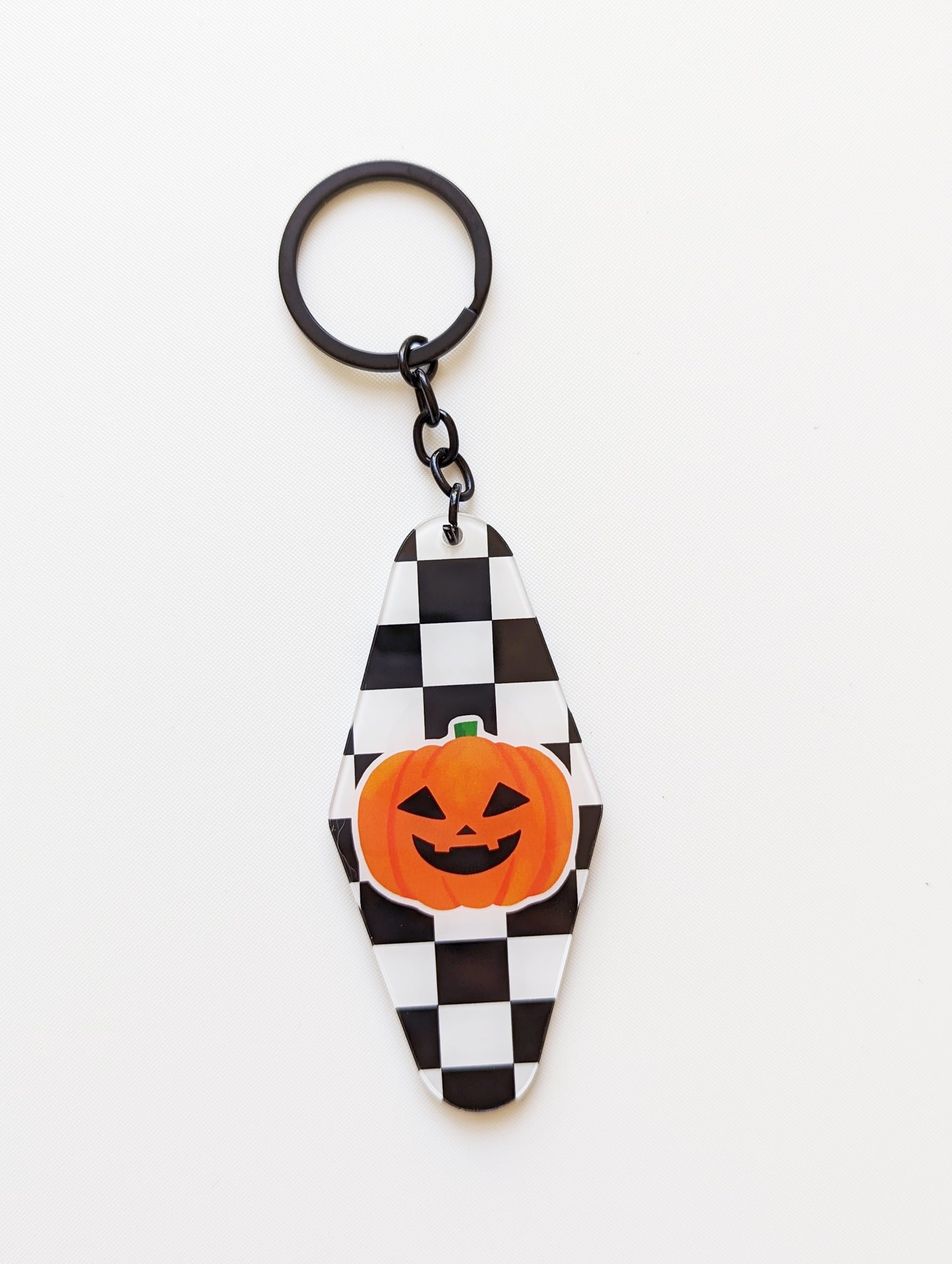 Halloween Plaid Paws Acrylic Keychain
