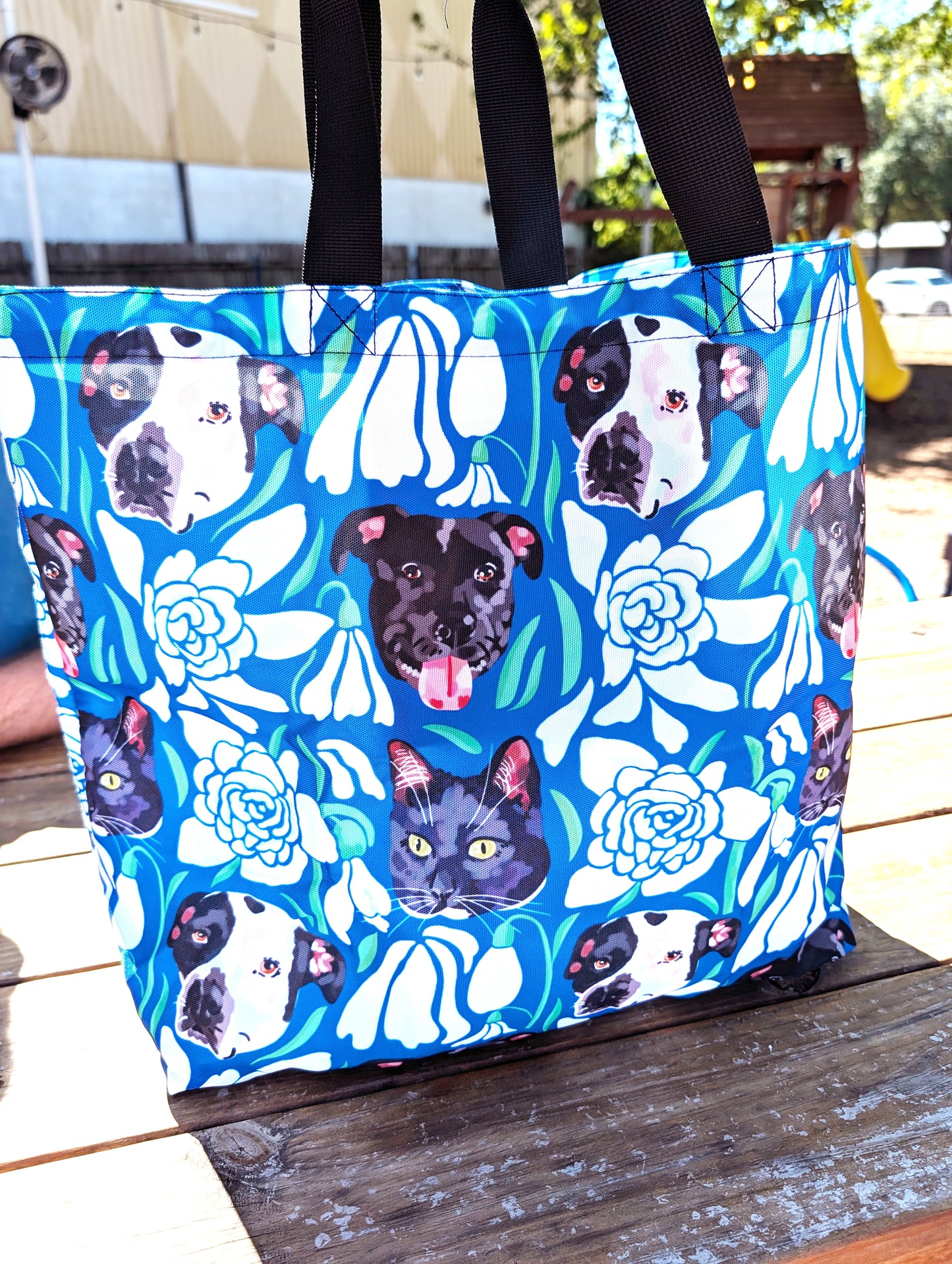 Custom Pet Portrait Winter Flower Bag